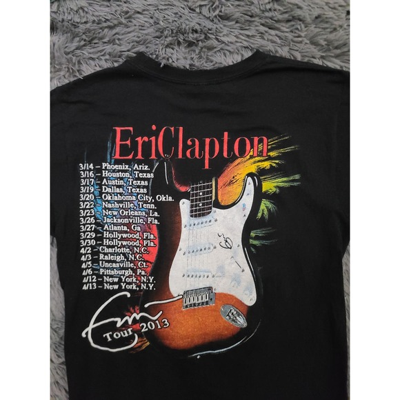 Eric Clapton Shirt 2013 Mens Medium Black  Concert Tour Guitar - Picture 4 of 8
